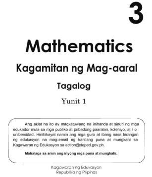 Mathematics kagamitan ng mag aaral tagalog grade 3 philippines pdf